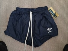 Vintage 80's Umbro Navy Nylon Athletic Football Futbol Soccer Shorts Medium NWT