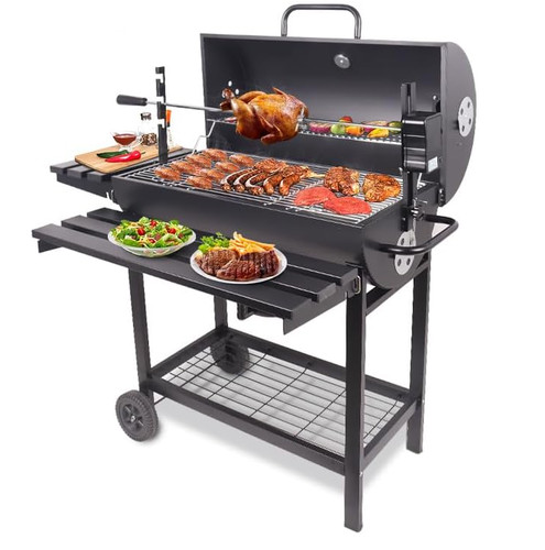 Charcoal bbq grill drum with - grill,