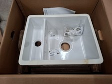 128.0330.614 Franke Kubus KBK 160 Glacier One and a Half Bowl Ceramic Sink