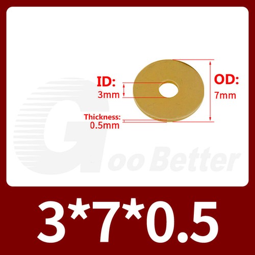 Flat washers brass - flat, m2.5