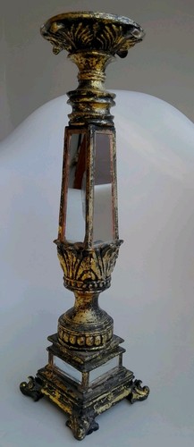 Vintage mirrored candle holder - mirrored,