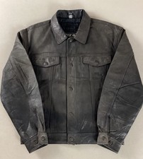 Hein Gericke Leather Trucker Jacket Biker Jacket Brown Size L