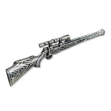 Hunting Rifle Pin Badge Pewter