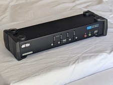 ATEN 4-port USB DVI Dual Link KVMP Switch - model CS1784A - with cables & PSU