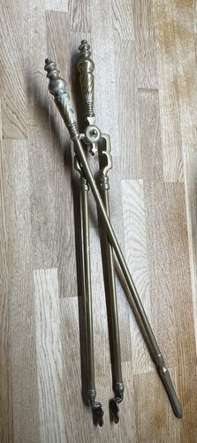 Vintage brass fire irons - vintage, of