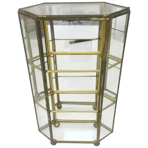 Curio display cabinet brass - curio,