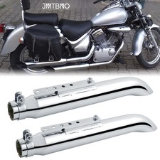 2pcs Exhaust Muffler Silencer Pipe For Suzuki VL 125 800 1500 Intruder Bobber