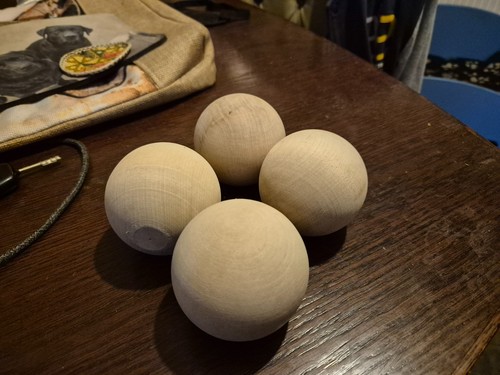 Beech wooden balls 4off - wooden,