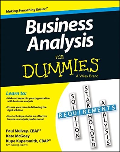 Business analysis for dummies - analysis,