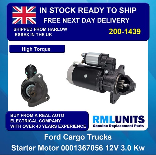 Starter motor for - for, cargo