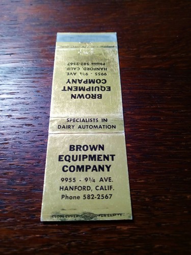 Vintage matchcover brown - vintage,