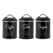Set of 3 Canisters Tea Coffee