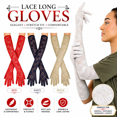 Womens long lace gloves - lace,
