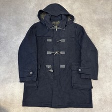 Barbour Duffle Coat Mens 48 Tartan Lined Vintage Toggle Jacket, Black