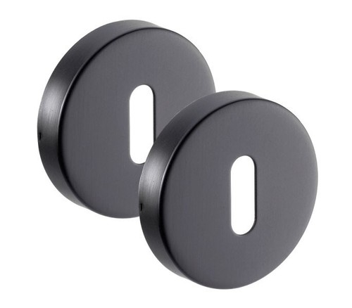 Matt black lock escutcheon - black,
