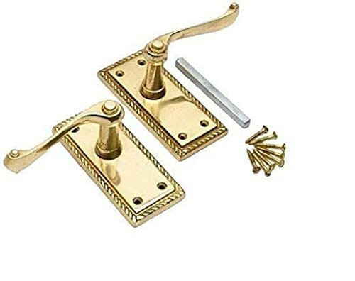 Brass door handles - brass, internal