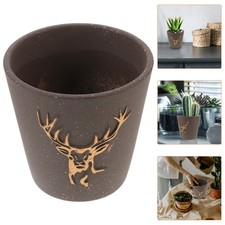  1Pc Creative Cement Flowerpot Decorative Plant Pot Garden Adornment (Brown and