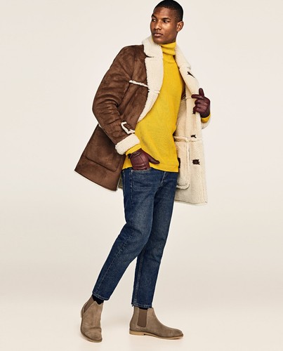 Zara man brown faux suede - brown,