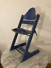 Stokke Tripp Trapp Blue Wood Wooden Adjustable High Chair - Camden North London