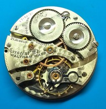 16 SIZE 21 JEWEL WALTHAM GR CRESCENT ST MODEL 1908 POCKET WATCH MOVEMENT PARTS