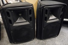 2 x W Audio PSR 8A Powered Speakers Pair 150rms 2 Way Covers Bags Active PA DJ