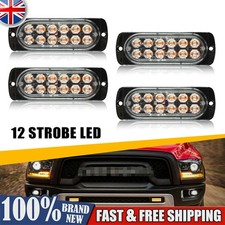4x 12-LED Amber Warning Hazard