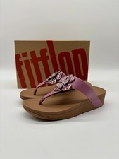 FitFlop Pink Diamanté Lottie Corsage Toe Thong Sandals - UK Size 6.5 - New