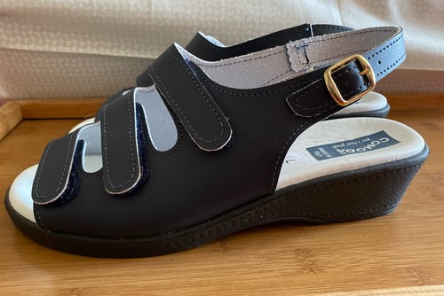 Comoda blue leather - comoda, toe