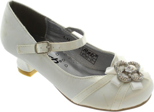 Girls ivory satin - satin, shoes