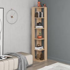 Nati Corner Bookcase – 5-Tier Freestanding Shelf Unit, 161cm High, 11 Colours