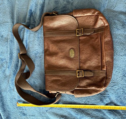 Fossil brown leather messenger - fossil,