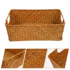  Desktop Woven Basket Bread Bins Rattan Holder for Kitchen Counter