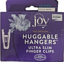 Lot of 2 Joy Mangano Original Huggable Hangers Ultra Slim Finger Clips 10pc/Box