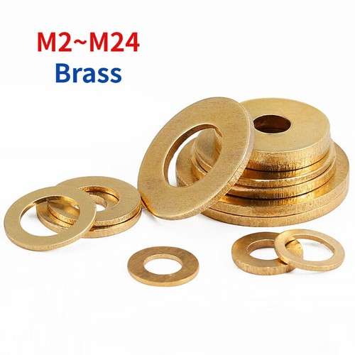 Solid brass flat washers - brass, m2