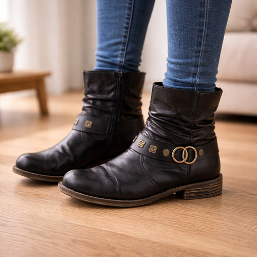Rieker black leather - rieker,
