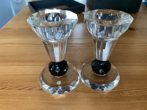 Pair crystal candlesticks - pair, of