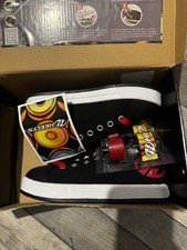 HEELYS Fresh X2 Black and Red UK 1  EU33 Boxed with tool and heel plug covers 