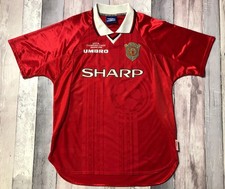 Manchester United Home Football Shirt 1999 UEFA Champions League 2 Star SZ Large