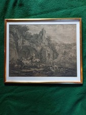 Antique engraving of a bucolic