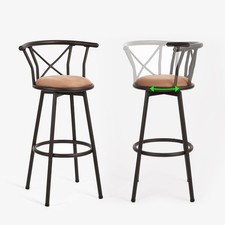 Bar Stools Set of 2 - Industrial Style by MEUBLE COSY in Brown