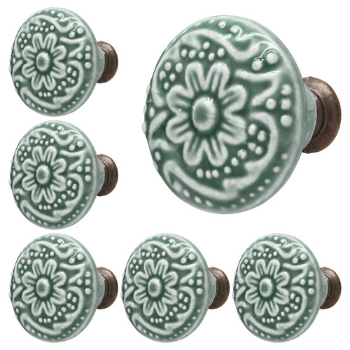 Green ceramic knobs kitchen - ceramic,