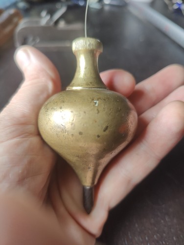 Antique brass plumb bob - brass, no.7
