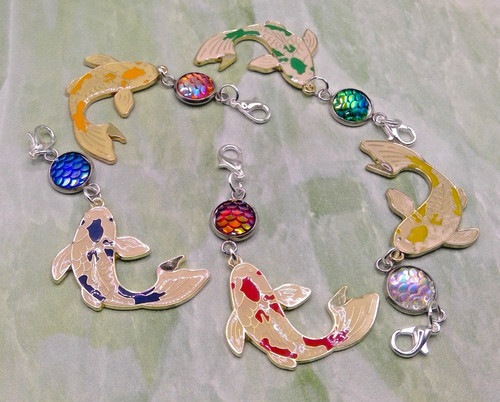 Koi carp fish bookmark - fish, tassel