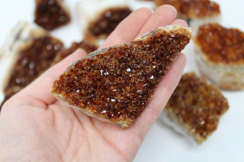 Raw citrine druzy geode - citrine,