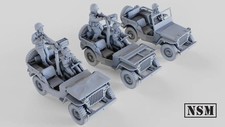 WWII US Army Willys Jeep Set with Crew Various Scales Historical Wargaming