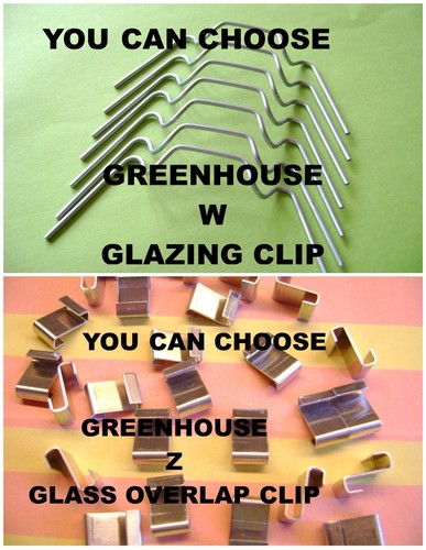 Greenhouse glazing glass clips - glazing,