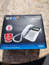 BT Decor 2600 Corded Landline Phone Advanced Call Blocker White Answer Phone