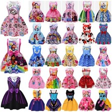 New Pop Princess Girls Bow Party Dress Sleeveless Birthday Flower Girl Dress UK