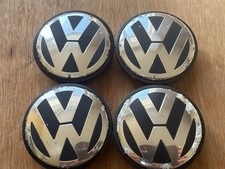 x4 Original Volkswagen Golf Passat  65mm Alloy Wheel Centre Caps Set Pre 2013