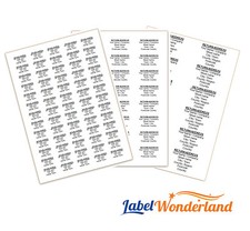 Personalised Self Adhesive Pre Printed Sticky Return Address Labels on A4 sheets